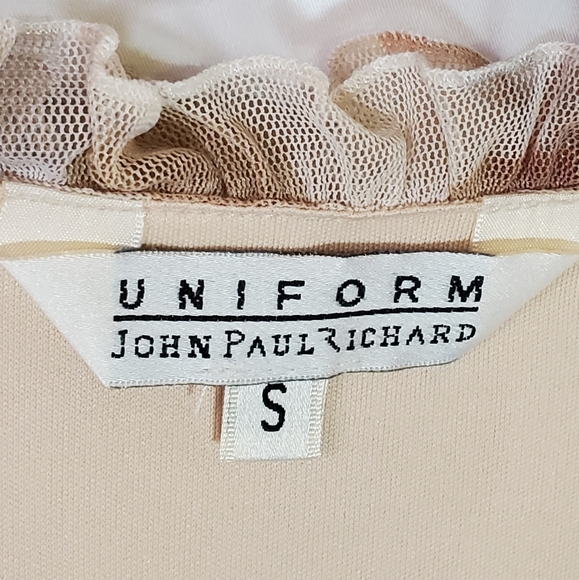 Y2K Vintage Semisheer Floral Cream Tan Top - Picture 4 of 8